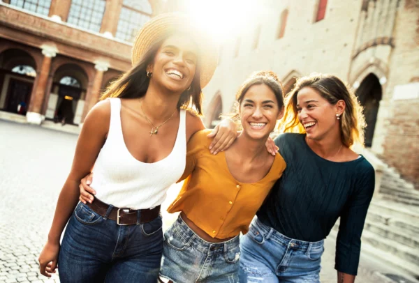 Three women outdoors